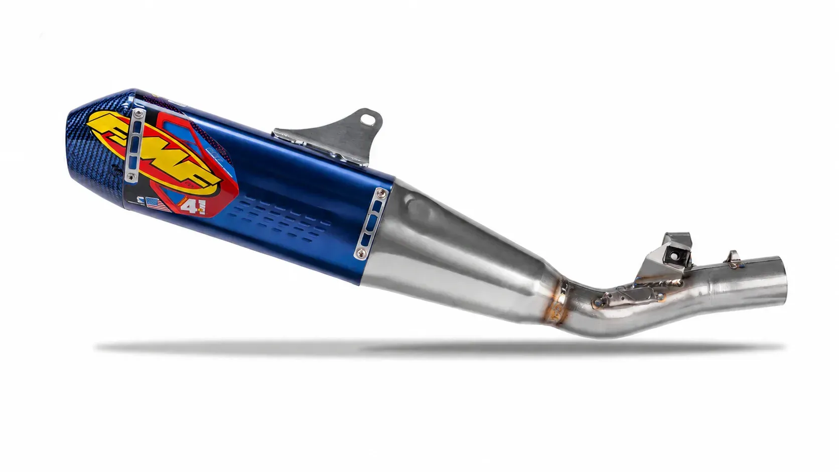 FMF Factory 4.1 RCT Titanium Slip-On Exhaust with Blue Carbon End Cap