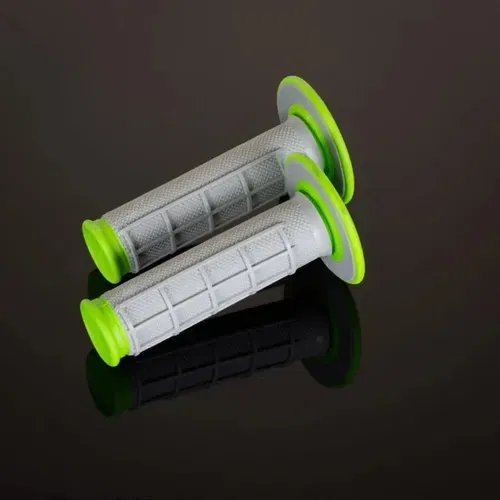 Renthal MX / Enduro Dual Compound Grips Diamond / Waffle (GREY / GREEN)
