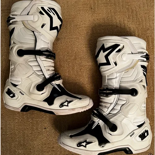 Alpinestars Tech 10 boots size 10 White New MX Locker