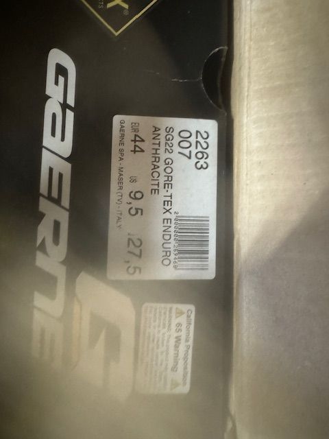 SG22 GORE-TEX ENDURO ANTHRACITE Size 9.5