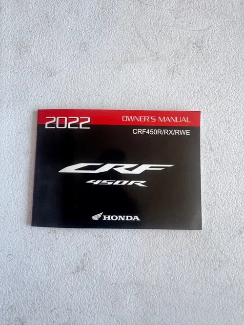 Honda OEM 2022 crf 450r 450rx 450rwe owners manual