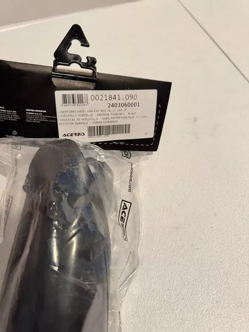 Brand new acerbis fork guards plastic black 16-25 kx 450 450x 250 250x klx 300r