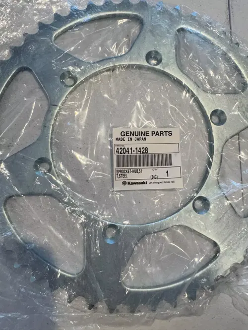 New OEM Kawasaki rear sprocket 51t silver 04-25 kx 450 450x 450sr 250 250x 125