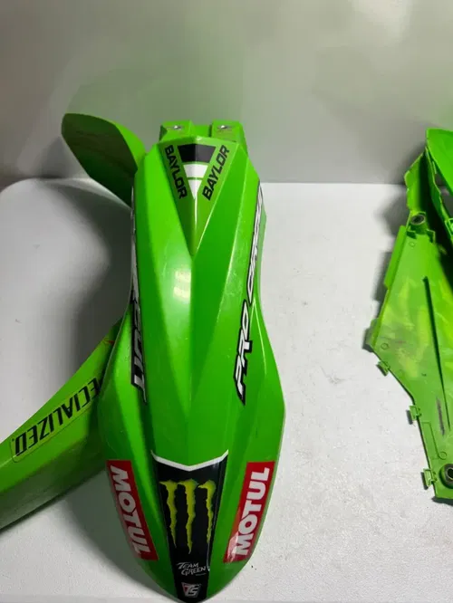 Kawasaki plastic front fender side number plates 24-26 kx 450 450x 250 250x sr 3