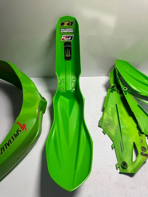Kawasaki plastic front fender side number plates 24-26 kx 450 450x 250 250x sr 3