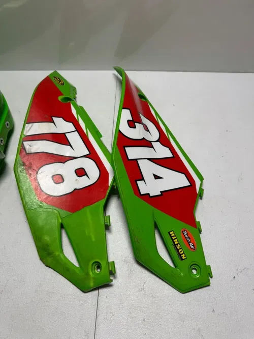 Kawasaki plastic front fender side number plates 24-26 kx 450 450x 250 250x sr 3
