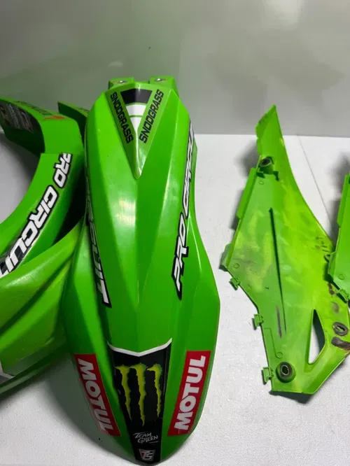 Kawasaki plastic front fender side number plates 24-26 kx 450 450x 250 250x sr 3