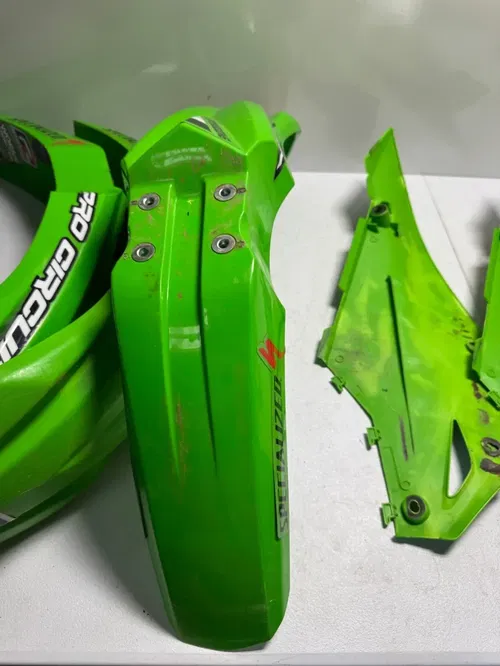 Kawasaki plastic front fender side number plates 24-26 kx 450 450x 250 250x sr 3
