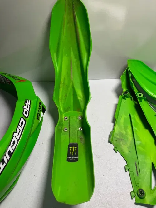 Kawasaki plastic front fender side number plates 24-26 kx 450 450x 250 250x sr 3