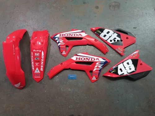 2021-2024 Honda CRF450R OEM Red Plastics Kit (Fenders, Shrouds, Side Panels)