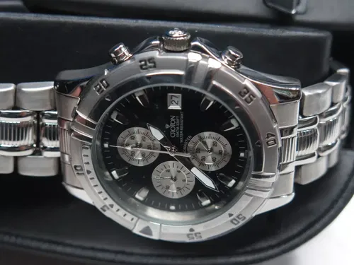 New Croton Stainless Steel Men's Chronograph Watch, Needs Battery