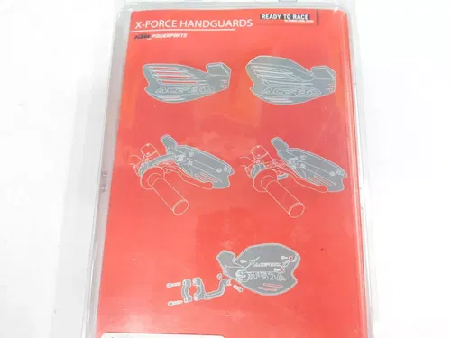 Acerbis X-Force White / Orange Handguards w/ Hardware (Hand Guards Shields KTM)