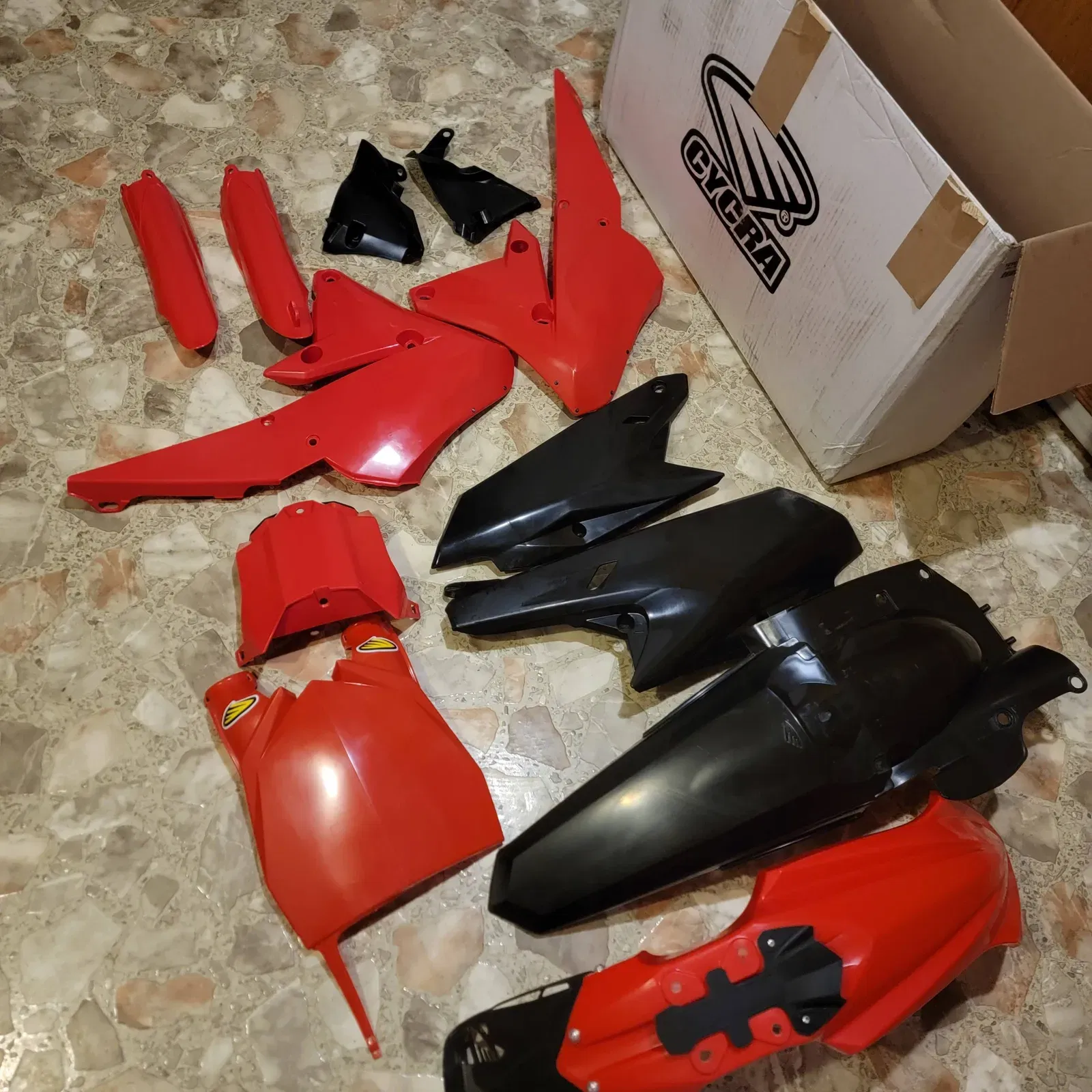 Red And Black Plastic Kit For Yz450f Cycra Powerflow Full Kit