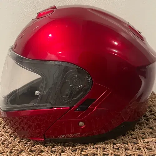KABUTO SIZE XXL RED FULL FACE MODULAR FLIP UP ADVENTURE MOTORCYCLE HELMET RED