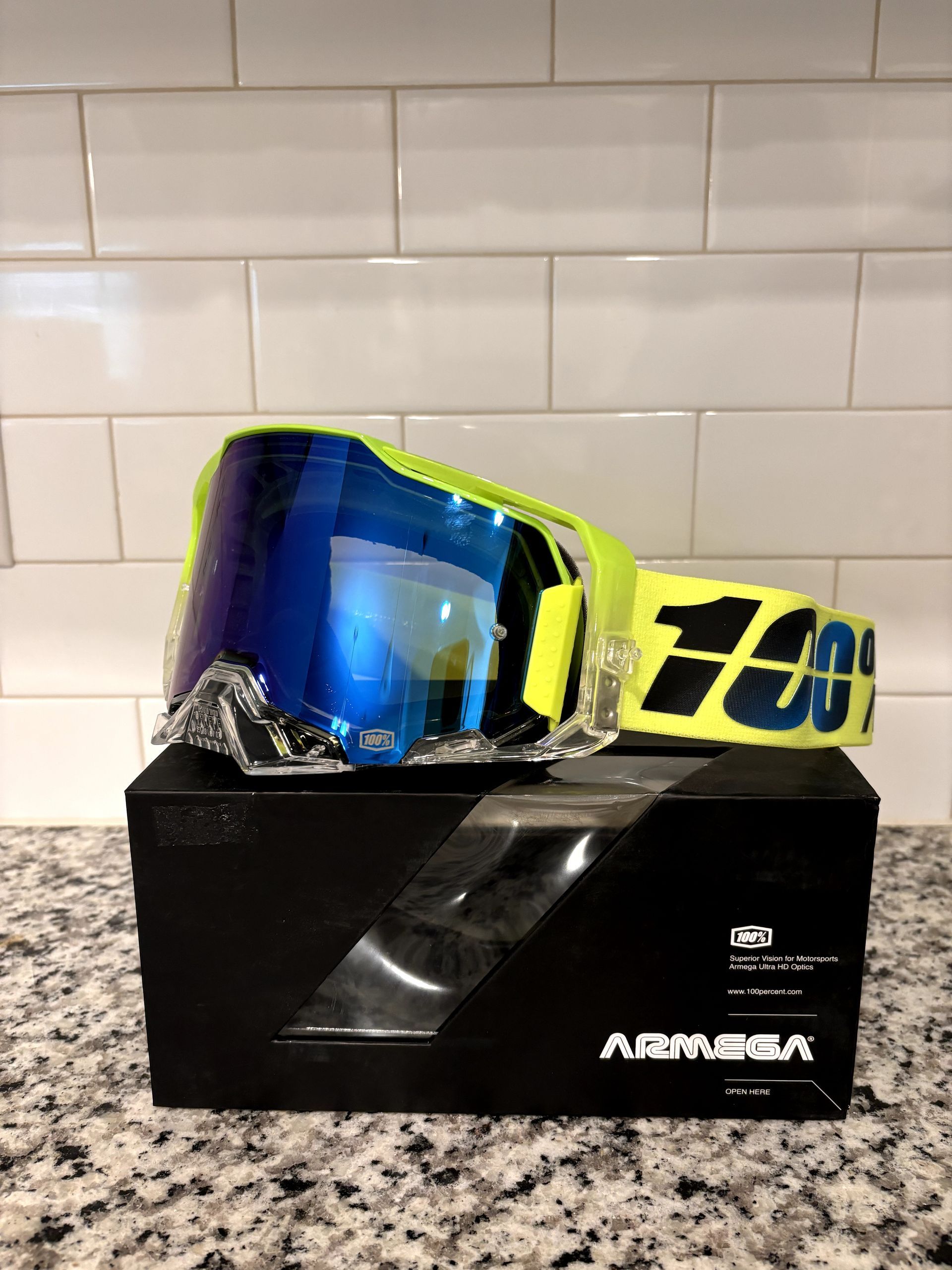 NEW 100 Percent Armega Goggles - Koropi / Blue Mirror Lens