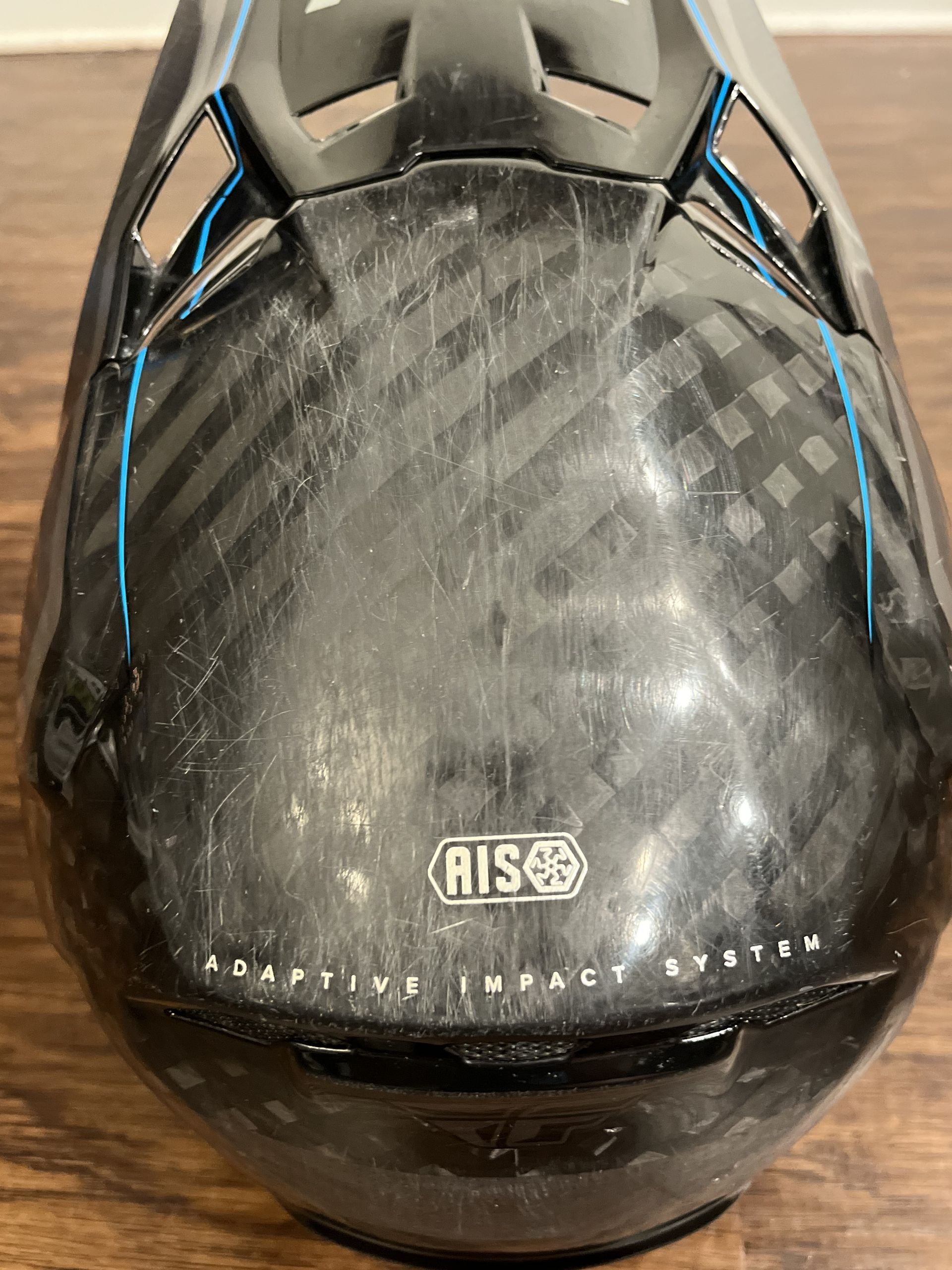Fly Racing Formula Carbon Axon Helmet Black/Grey/Blue - Small