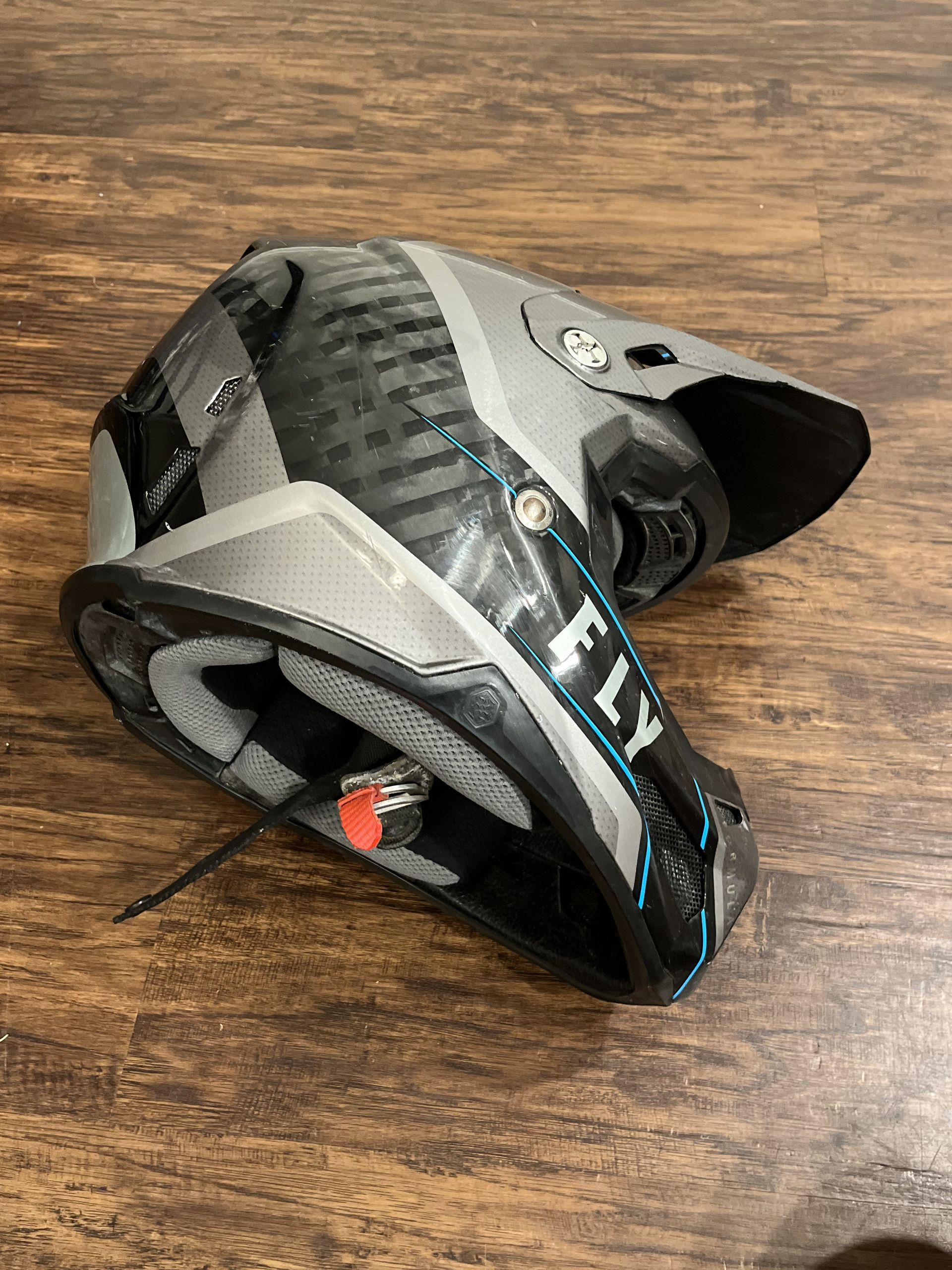 Fly Racing Formula Carbon Axon Helmet Black/Grey/Blue - Small