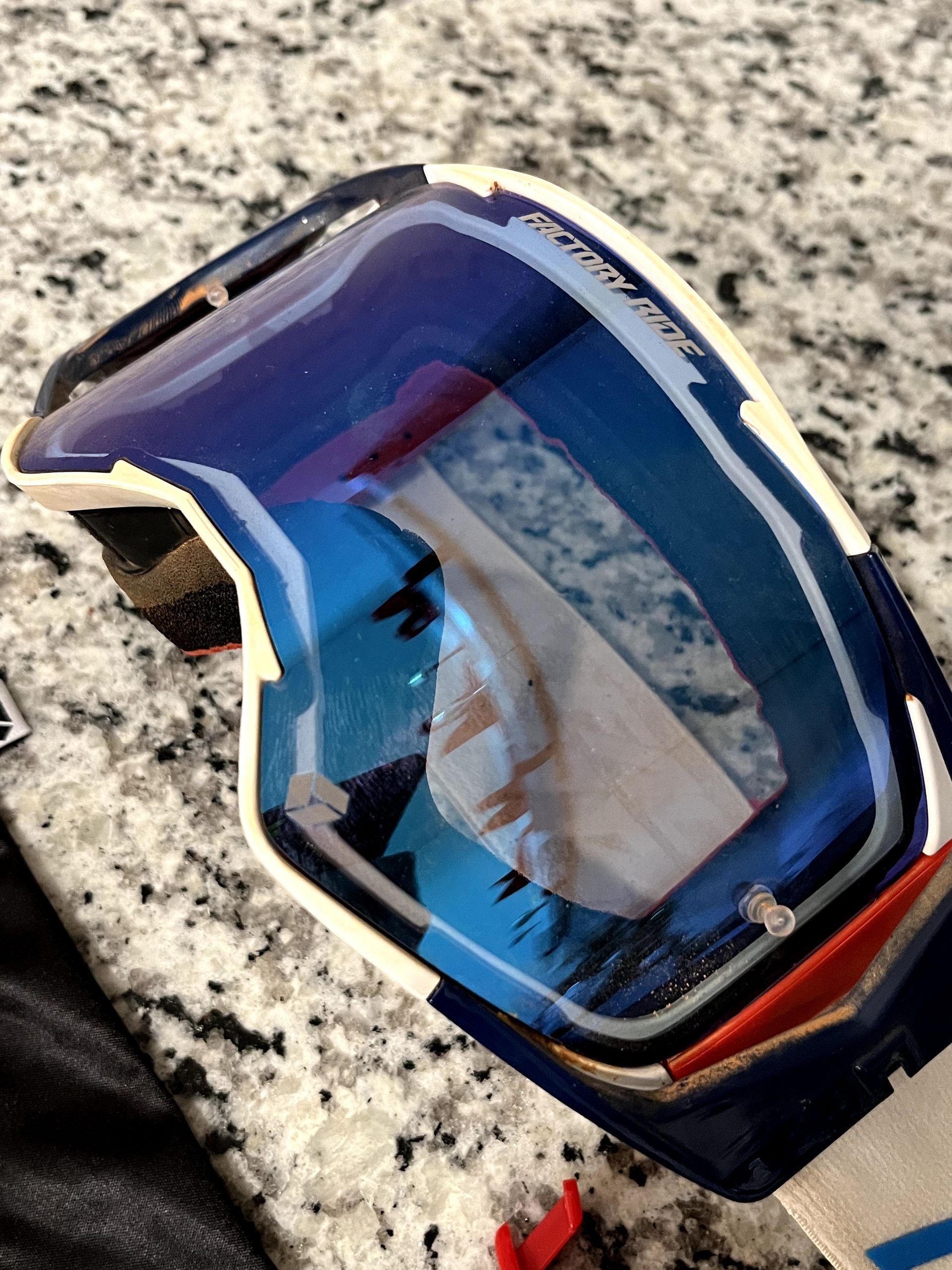 FXR Factory Ride Goggles - Patriot w/ Extra Lens & Bag