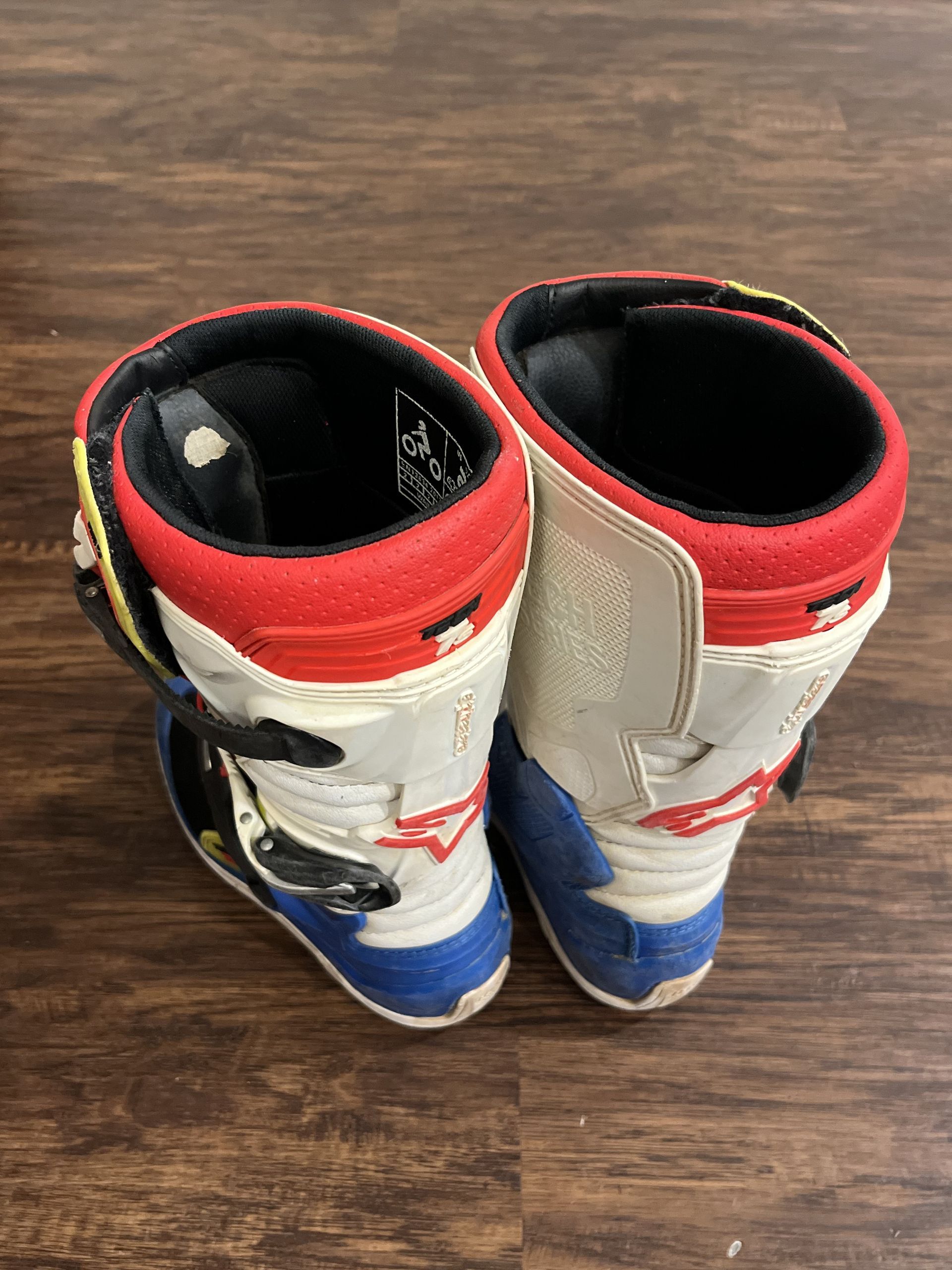 Alpinestars Tech 7S Youth MX Motocross Boots - Size 2 Youth - Blue / White / Red