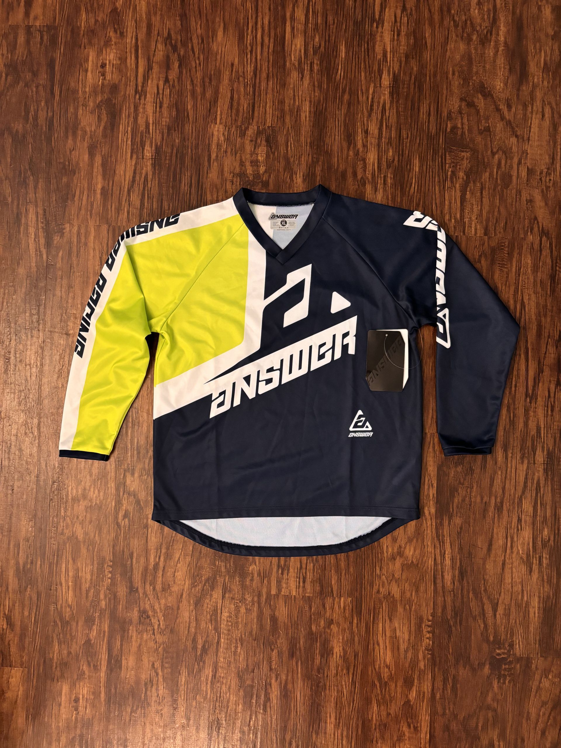 NEW Answer Syncron Voyd Motocross Jersey - Midnight / Hyper Acid / White - YXL