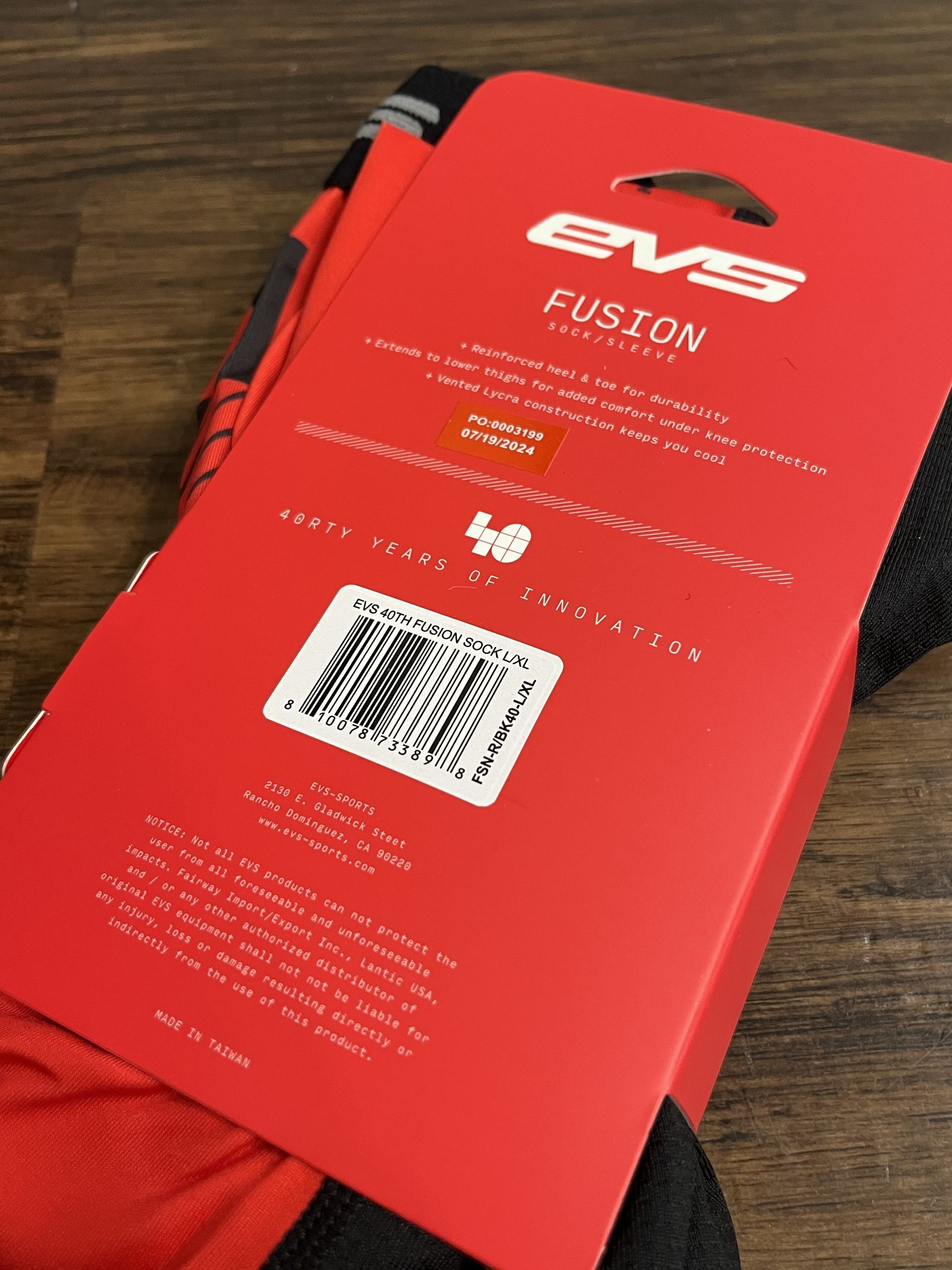 NEW EVS TUG Fusion Sock - 40th Anniversary - Large/XLarge 