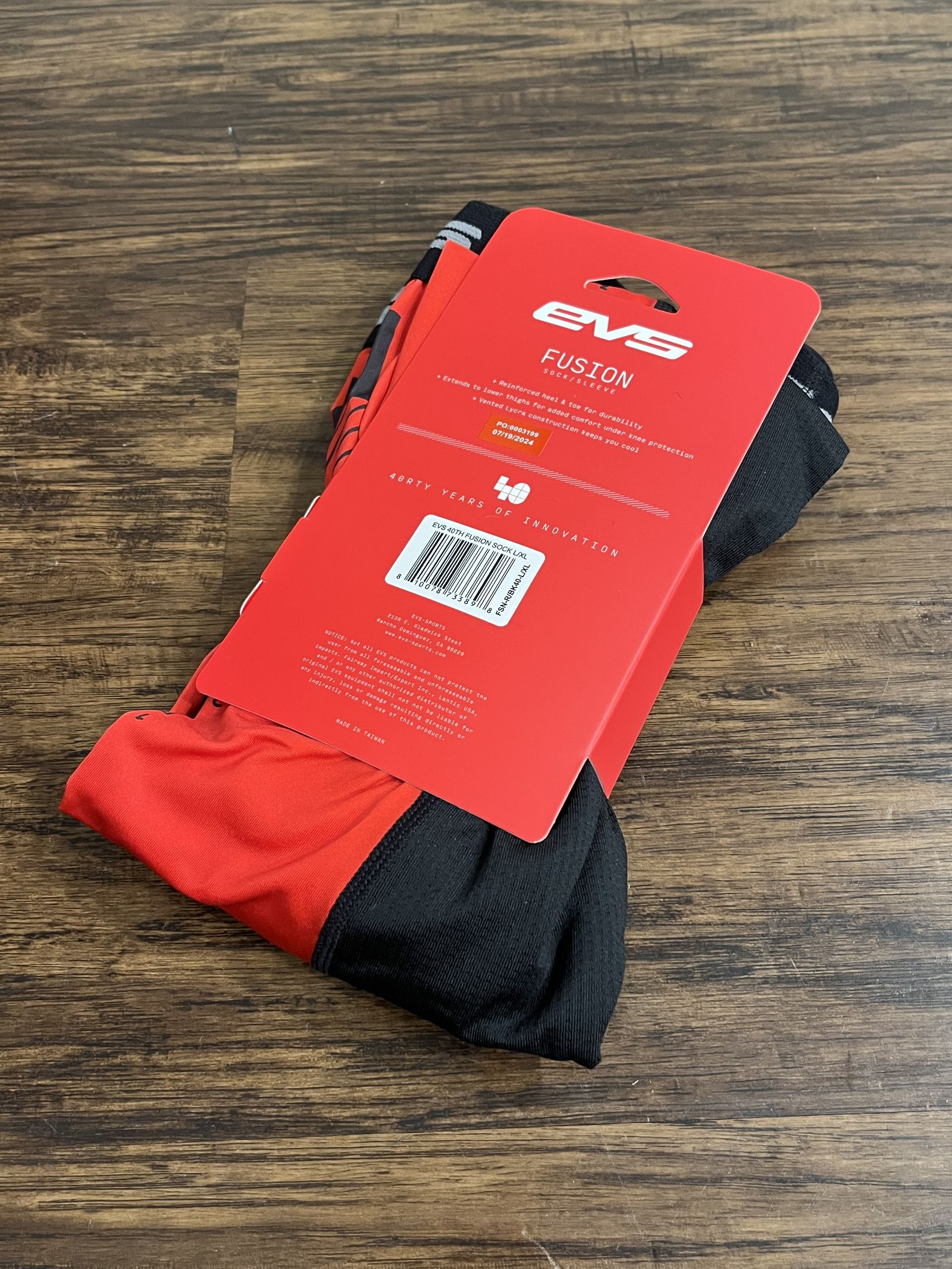 NEW EVS TUG Fusion Sock - 40th Anniversary - Large/XLarge 