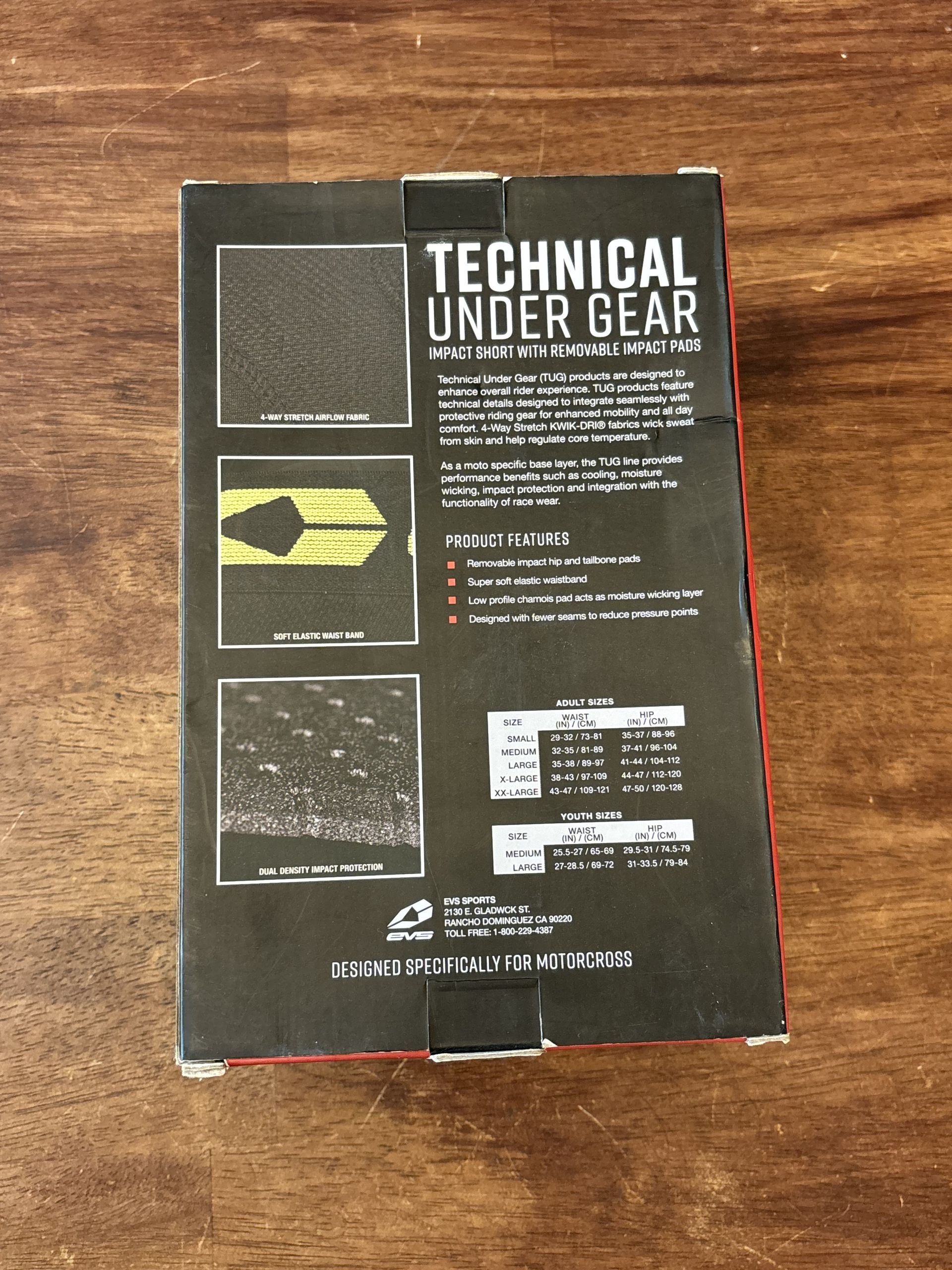 NEW EVS Impact Short w/ Removable Impact Pads - BLACK / HI-VIZ - LARGE 