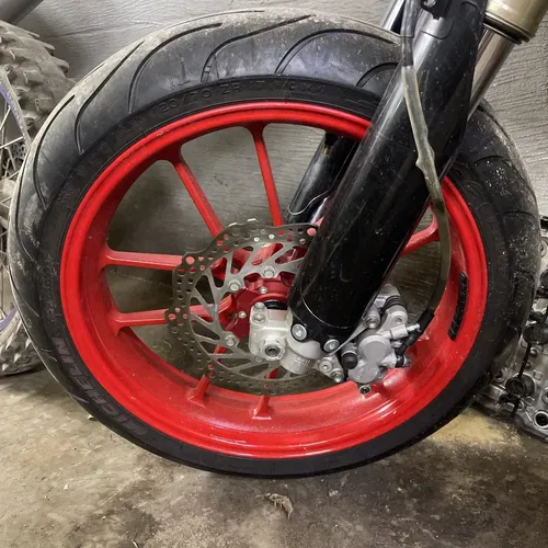 17" Supermoto Wheels For Honda CRF250R CRF450R 02-07 Michelin Pilot Power Tires