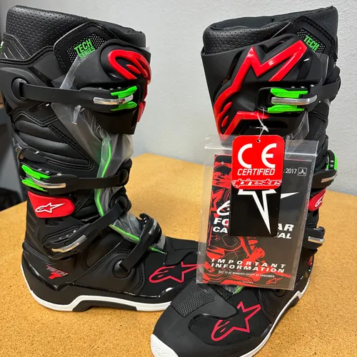 NEW Alpinestars Tech 7 Boots Black/Red All Sizes