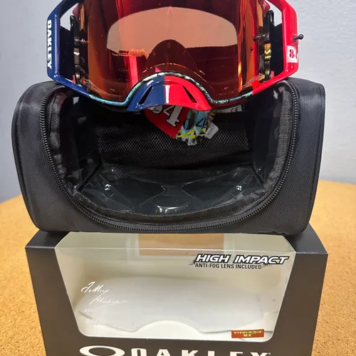 NEW Oakley Airbrake Herlings Goggles Red/Wht/Blu/Prizm Red Torch
