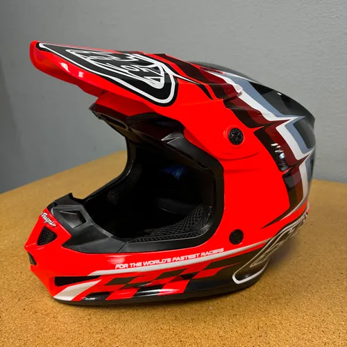 NEW Troy Lee Designs SE4 Warped Helmet Glo Red All Sizes