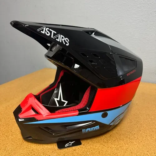 NEW Alpinestars SM5 Bond Helmet Black/Red/Cyan Size Medium