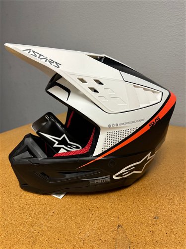 NEW Alpinestars SM5 Rayon Helmet Black/White/Orange Size XL