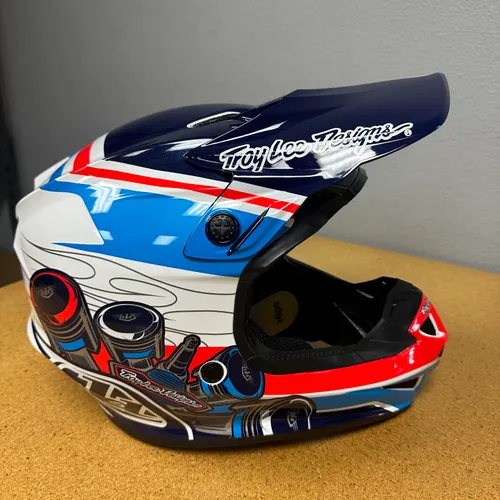 NEW Troy Lee Designs SE4 Helmet Blue/Wht Size XL