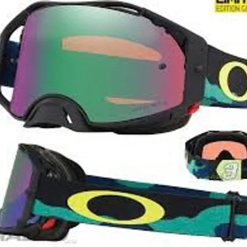NEW Oakley Airbrake Tomac Goggles Jet Blk/Prizm Jade Green***NO OFFERS***