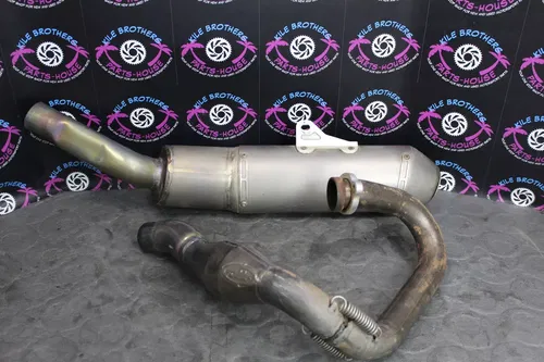 2009 2010 honda crf450r FMF TITANIUM EXHAUST PIPE CHAMBER HEADER MUFFLER GOOD