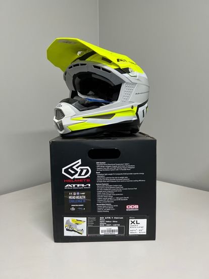 6D ATR-1 Pace Yellow/Grey Helmets - Size XL