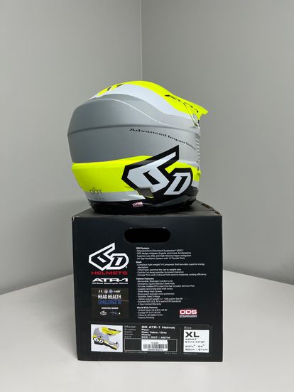 6D ATR-1 Pace Yellow/Grey Helmets - Size XL