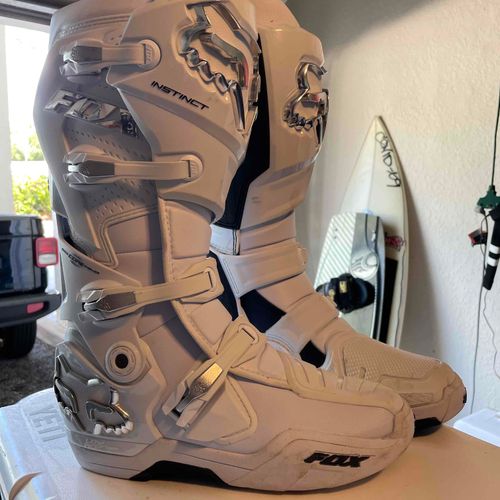 Fox Racing Instinct White/chrome Boots - Size 13