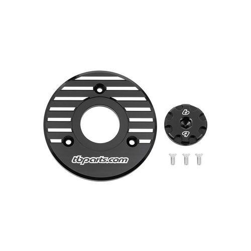 TB Parts Ignition Case Cover & Crankshaft Plug, Billet Black - KLX110 2010+