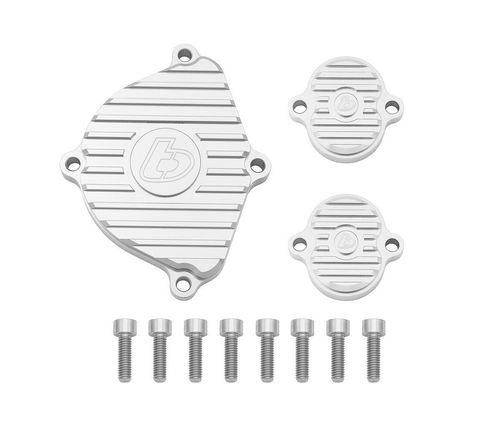 TB Parts Billet Head Covers, Silver w/Ti Hardware – KLX110 Z125