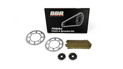 BBR Sprocket Kit - Front (14T & 15T) - Rear (38T & 40T) - 420HD Gold Ghain - CRF110F - 2013-Present