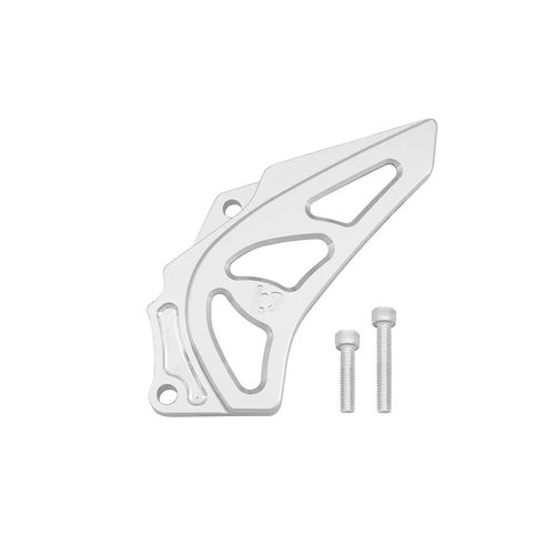 TB Parts Sprocket Guard, CNC Billet Silver - KLX140
