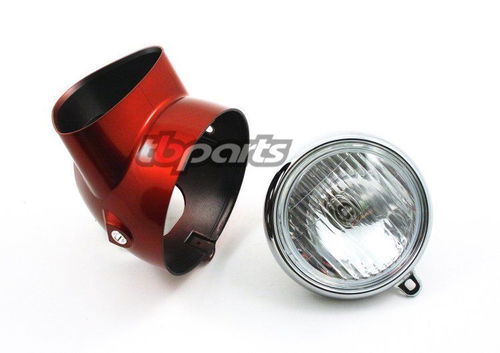 TB Parts Headlight and Bucket Kit, Candy  Red - CT70 KO & Other Models