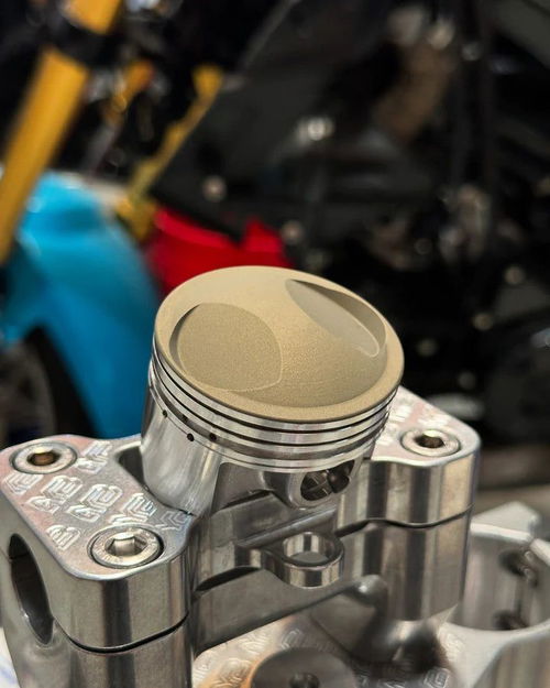 DHM CRF110 Stock Bore Hi-Compression Piston Kit - Cerakoted Dome