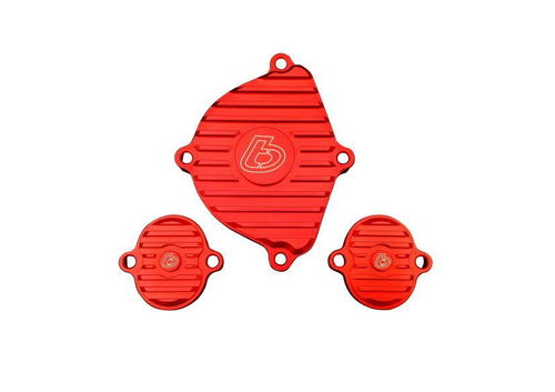 TB Parts Billet Engine Cover Set- KLX110/Z125 - Red