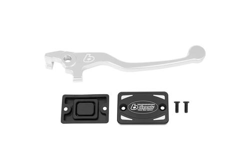 TB Parts CNC Front Brake Lever, Silver & Master Cylinder Cap - KLX140