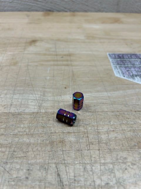 Titanium Valve Stem Cap - Rainbow