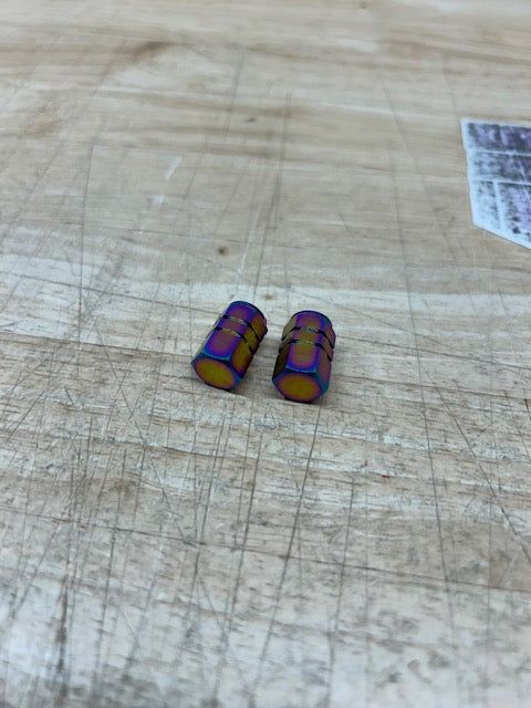 Titanium Valve Stem Cap - Rainbow