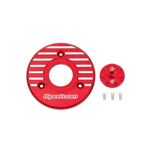TB Parts Ignition Case Cover & Crankshaft Plug, Billet Red - KLX110 2010+